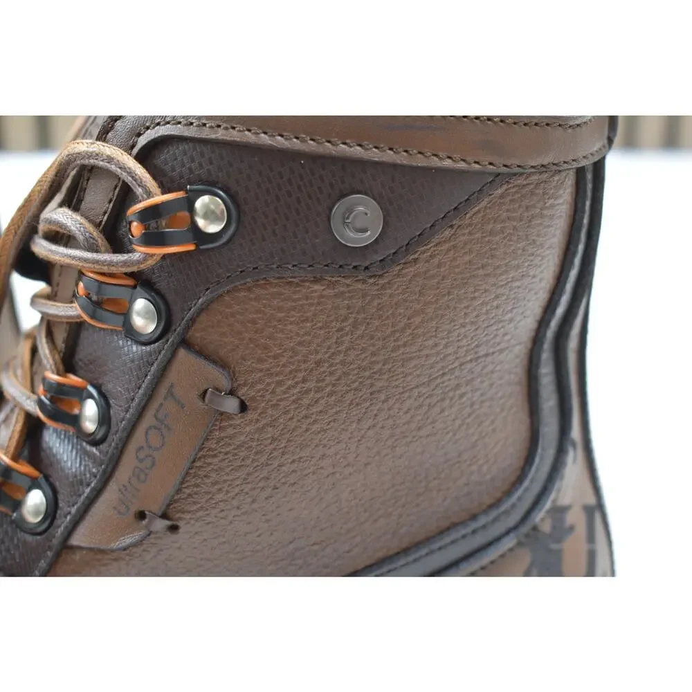 Cuadra Men's Honey Italian Deer Zip Lace Up Leather Boot CU945 US Size 8.5 EE